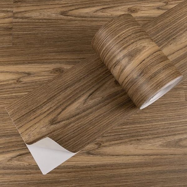 Brown Wood Grain Floor Stickers